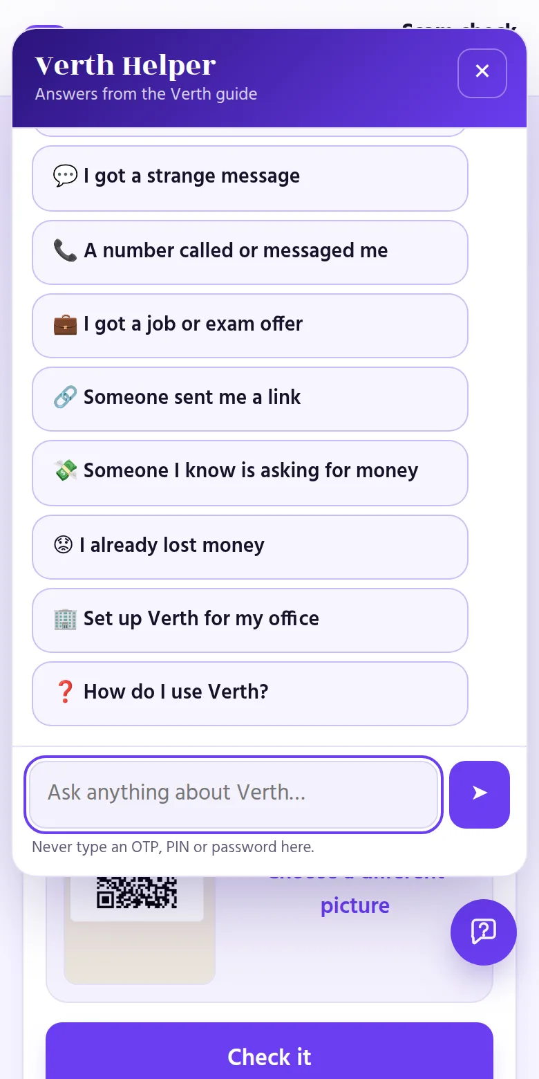 Verth Helper with big buttons